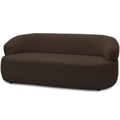 Sofá 3 Lugares Orgânico Sala De Estar Living 170cm Carmen F04 Veludo Marrom - Lyam Decor