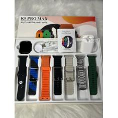 Relógio smartwatch K9 Max com 7 pulseiras capa de proteção A prova D'g