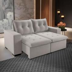 Sofá 3 Lugares Arsenal Retrátil e Reclinável Marfim - Viero Móveis, Be