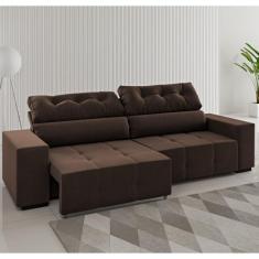 Sofá 3 Lugares Retrátil e Reclinável 230cm Veludo Artemis Viero Móveis