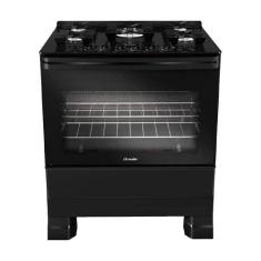 Fogão 5 Bocas Mueller MFV5BF Mesa de Vidro Preto Fosco Bivolt, Bivolt