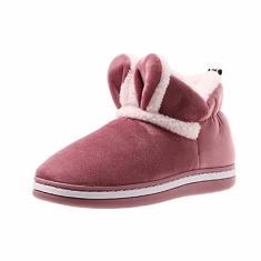 Sweet Rabit Ears Botas de inverno para viagem de neve e sapatos femininos de veludo botas de caminhada resistentes à água para mulheres, sapatos de caminhada com bico redondo, tênis