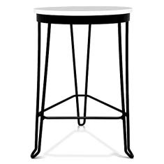 Banqueta Banco Baixo Guatemala Estilo Industrial Preto/Branco