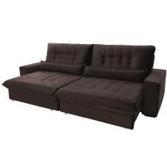 Sofá retrátil e reclinável Hellen Magestic 4 Lugares 2.50m com Rinheira Hellen - Marrom