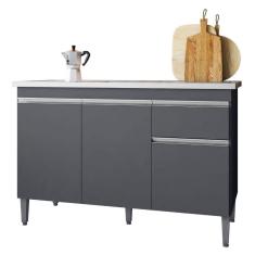 Balcão Para Pia Tatiane 120 Cm Cinza Ajl