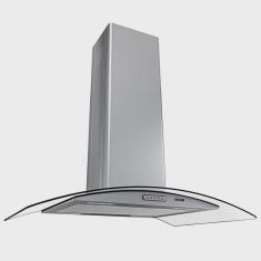 Coifa Ilha Vidro Curvo Inox 90cm - Fogatti - 220V