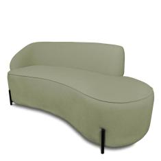 Sofá 4 Lugares Orgânico 220cm Pé Ferro Preto Morgan Bouclê Pistache D03 - D`rossi