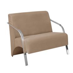 Poltrona Namoradeira Vênus Braço Aluminio capuccino