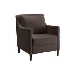 Poltrona Em Veludo Pés Imbuia Ellen Sofani Marrom/imbuia