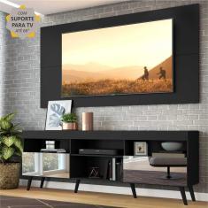 Rack c/ Painel e Suporte TV 65" c/ Espelho e Pés Retrô Flórida Multimóveis
