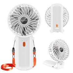 Ventilador portátil, mini ventilador de mão, ventilador pessoal pequeno de resfriamento de 6-15H, mini ventilador de mesa dobrável de 180° com 4 velocidades silenciosas, ventilador de pescoço com