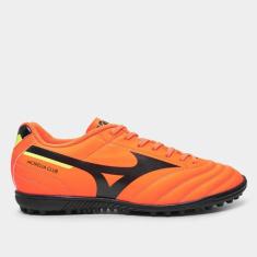 Chuteira Society Mizuno Morelia Club Unissex, Laranja, Preto, 39