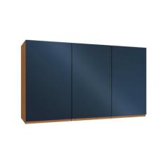 Armário Aéreo p/ Cozinha Ciela R646 c/ 3 Portas 120cm Canela/Azul Prof