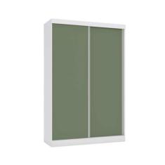 Guarda Roupa 2 Portas de Correr e 2 Gavetas N571 Branco/Verde Oliva - 