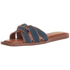 Vince Camuto Sandália rasteira feminina Barcelens, Sabonete Índigo, 34