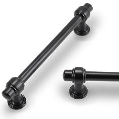 POVEFONK Pacote com 10 puxadores de armário pretos foscos de 12 cm puxadores de armário de cozinha ferragens de armário puxadores de cozinha para armários puxadores de gaveta