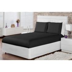 Lençol Queen Com Elástico Inteiro Avulso Poliéster Temos Todas As Core