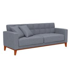 Sofá 3 Lugares Tull Capitonê Cinza - Mobly