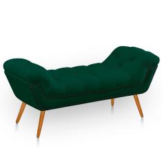 Recamier Estofada Casal Ayla Veludo Cor Verde Esmeralda