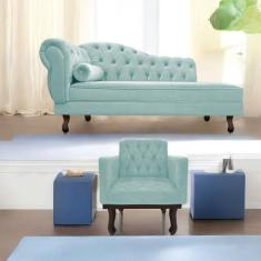 Kit Diva Recamier Diana 130cm Lado Direito e 01 Poltrona Classic Suede