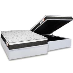 Cama Box Baú Casal Colchão Anatômico Plumatex Falcon Ultra Firme + Base Crc Courano White(138x188)