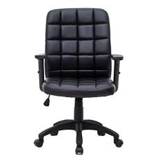 Cadeira de Escritório Diretor Giratória Fitz com Braços Ajustáveis Preta