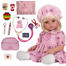 Boneca Reborn Princesa de Silicone Luxo que Pode dar Banho - Cegonha R