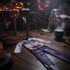 Fantasia de Zumbi Infantil Luxo C/ Tiara Faca Morto Vivo Halloween - S