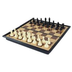 Jogo De Xadrez Dobrável Tabuleiro Em Plástico Vira Maleta