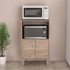 Armário para Micro-ondas Politorno Móveis 1 Nicho 2 Portas de Bater MDP - 58cm de Largura