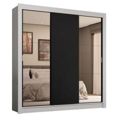 Guarda-roupa Casal 3 Portas de Correr com Espelhos 4 Gavetas Sublime Plus Madesa