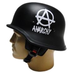 Capacete coquinho estilo militar Preto Anarchy Laterais Scooter Elétri