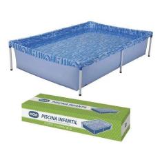 Piscina Infantil 1000 litros Retangular Estrutural Azul Mor