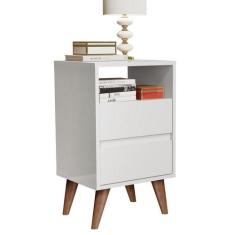 Mesa De Cabeceira Classic Plus 2 Gavetas Pés Palito Retrô - Comprar Mó