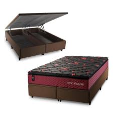 Conjunto Box Baú Toronto Preto 158x198x73 c/ Molas Ensacadas - King Ho