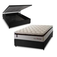 Conjunto Box Baú New York Branco 138x188x80 c/ Molas Ensacadas - King 