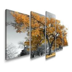 Quadros Decorativos Sala Quarto Árvore Da Vida Amarelo Ouro - Olph Dec