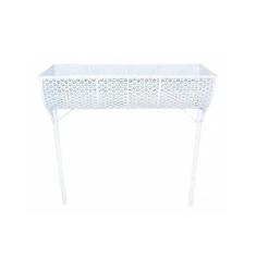 Lixeira de Rua Modelo Tela Moeda Dupla De 100cm Branca - Santa Edwirge