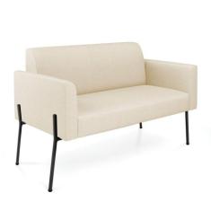 Sofá Namoradeira 2 Lugares Pé De Ferro Preto Marisa Linho D03 - D'ross