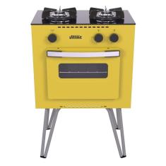 Fogão Portátil 2 Bocas Venax Mini Cook a Gás glp - Amarelo