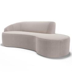 Sofá Living 2 Lugares 180cm Braço Esquerdo Mozart D06 Bouclê Bege - Mpozenato