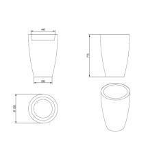 Vaso Cônico Moderno 53 Japi Mármore