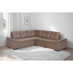 Sofá de Canto New Alphaville 4 Lugares Suede Castor - Sofá Casa