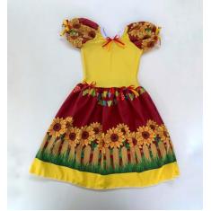 Vestido Caipira Festa Junina Infantil Dança Quadrilha - Ana Fantasias,