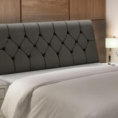 Cabeceira Baú de Cama Box Madeira Estofada King Size Madri - D'Julia, 