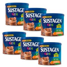 Kit 6X Complemento Alimentar Sustagen Kids Chocolate Lata 380g