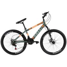 Bicicleta Colli Mônaco Aro 26 Freio a disco Quadro 13,5 Verde Militar,