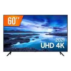 Smart TV LED 60&quot; Ultra HD 4K Samsung 60AU7700GXZD Crystal 3 HDMI 1 USB Bluetooth