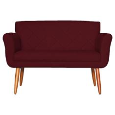 Namoradeira Decorativa Isabela Pés Palito Suede Bordô - DS Estofados