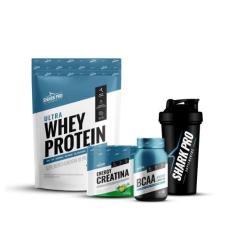 Whey Protein Ultra 907G + Creatina 60G + Bcaa 30 Caps E Uma Coquetelei
